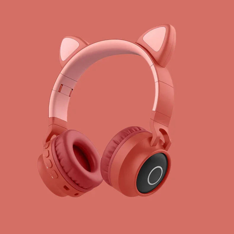 Cat Ear LED Bluetooth Headphones featuring a stylish design and comfortable ear pads for immersive audio.